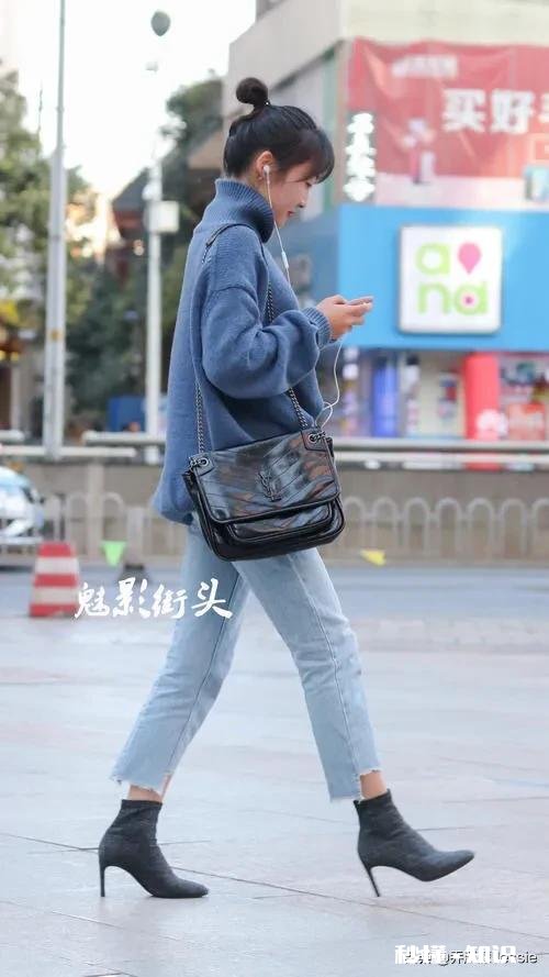 深灰，浅灰，牛仔蓝织毛衣，怎么搭