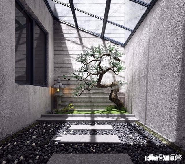 一楼天井搭一半阳光房设计效果图有哪些