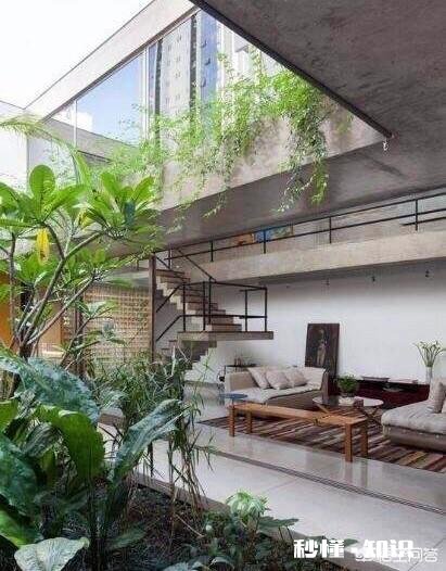 一楼天井搭一半阳光房设计效果图有哪些