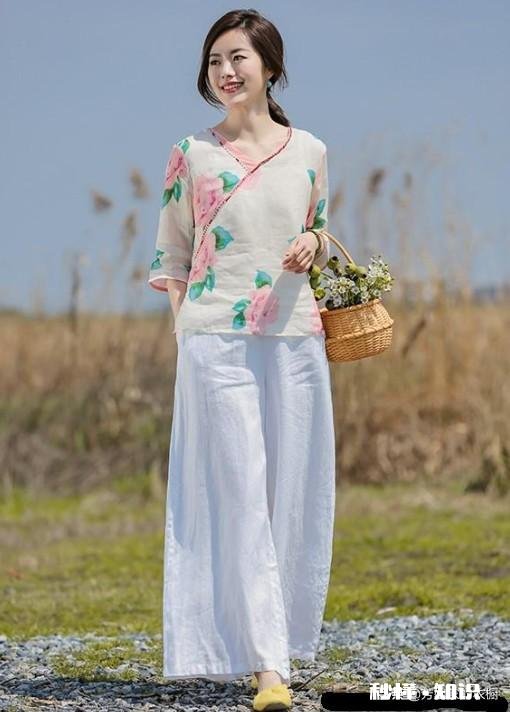 白色亚麻宽大衬衫型怎么搭配