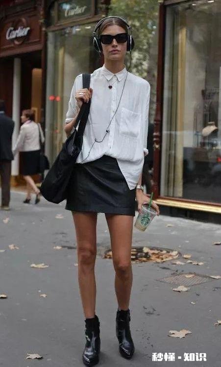 白色亚麻宽大衬衫型怎么搭配