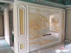 米黄墙布配哪种电视背景墙