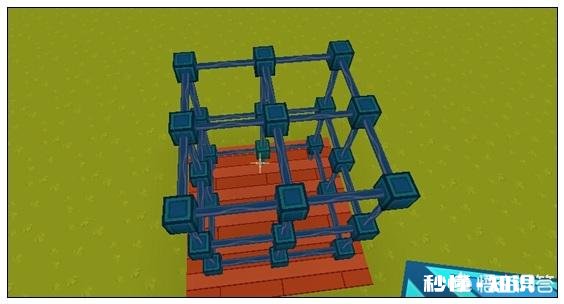 迷你世界电路陷阱怎么做迷你世界里的蓝天路陷阱中间放个开关就可以把别人死死的关住