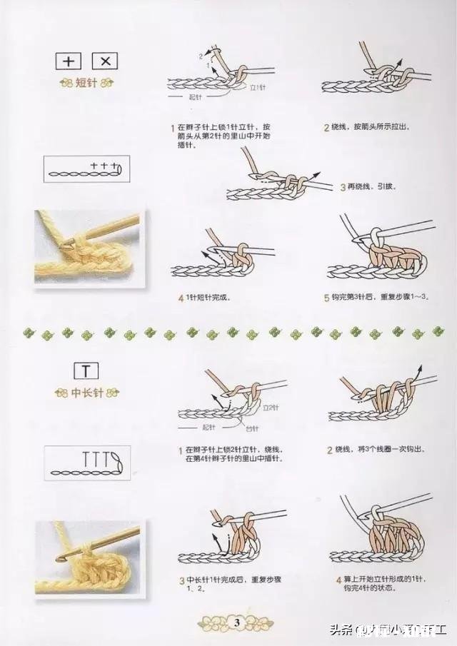 一起做手工,钩针编织要掌握几种基本的针法