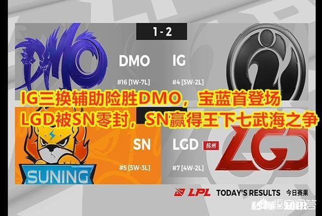 IG三换辅助险胜DMO；LGD被SN零封，今天的LGD怎么了