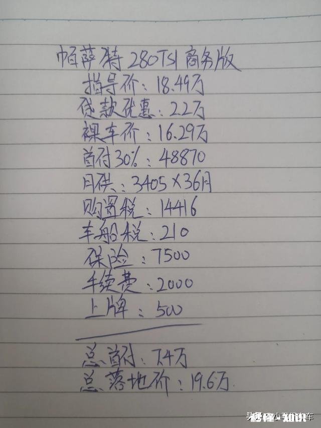 新款帕萨特丐版首付7w搞得定吗，具体可以介绍下吗