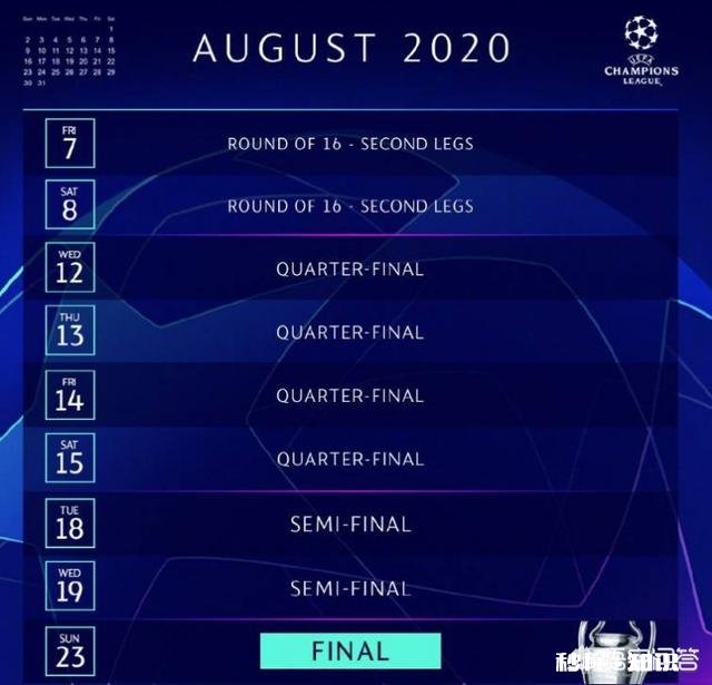 官方:欧冠8月重启,剩余赛事将在16天内完成,一场定胜负,你看好哪支球队夺冠
