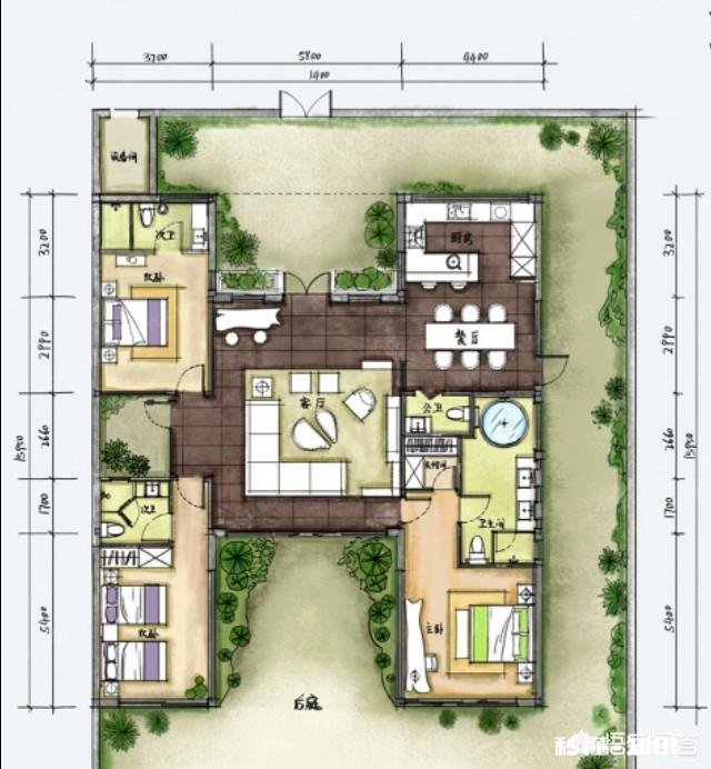 我家开间10.5米，进深25米，怎么设计一层别墅