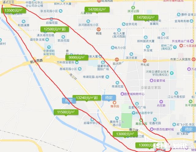 郑州三环周边房价哪便宜南三环附近都什么价