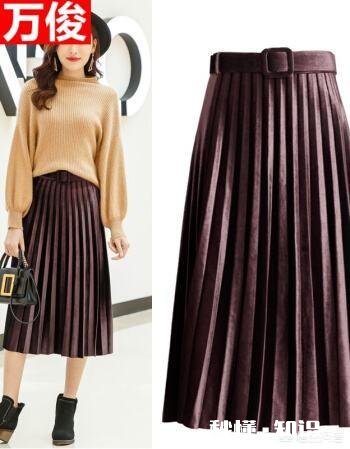 咖色百褶裙怎么搭配上衣