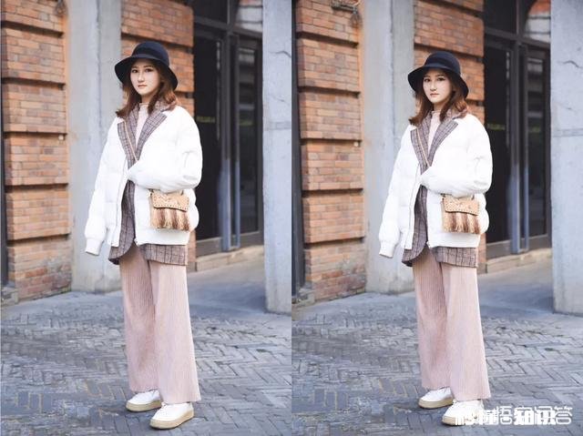 浅色的短羽绒服搭配什么颜色，什么款式的裤子