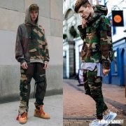 迷彩上衣怎样搭配裤子和鞋子